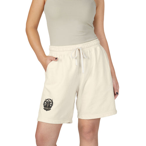 Fleece Sweat Shorts — Minimal Bull Skull Graphic Casual Loungewear